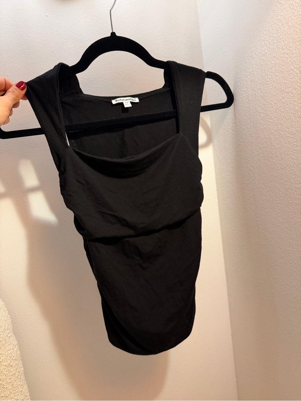 Reformation Black Square-Neck Tank